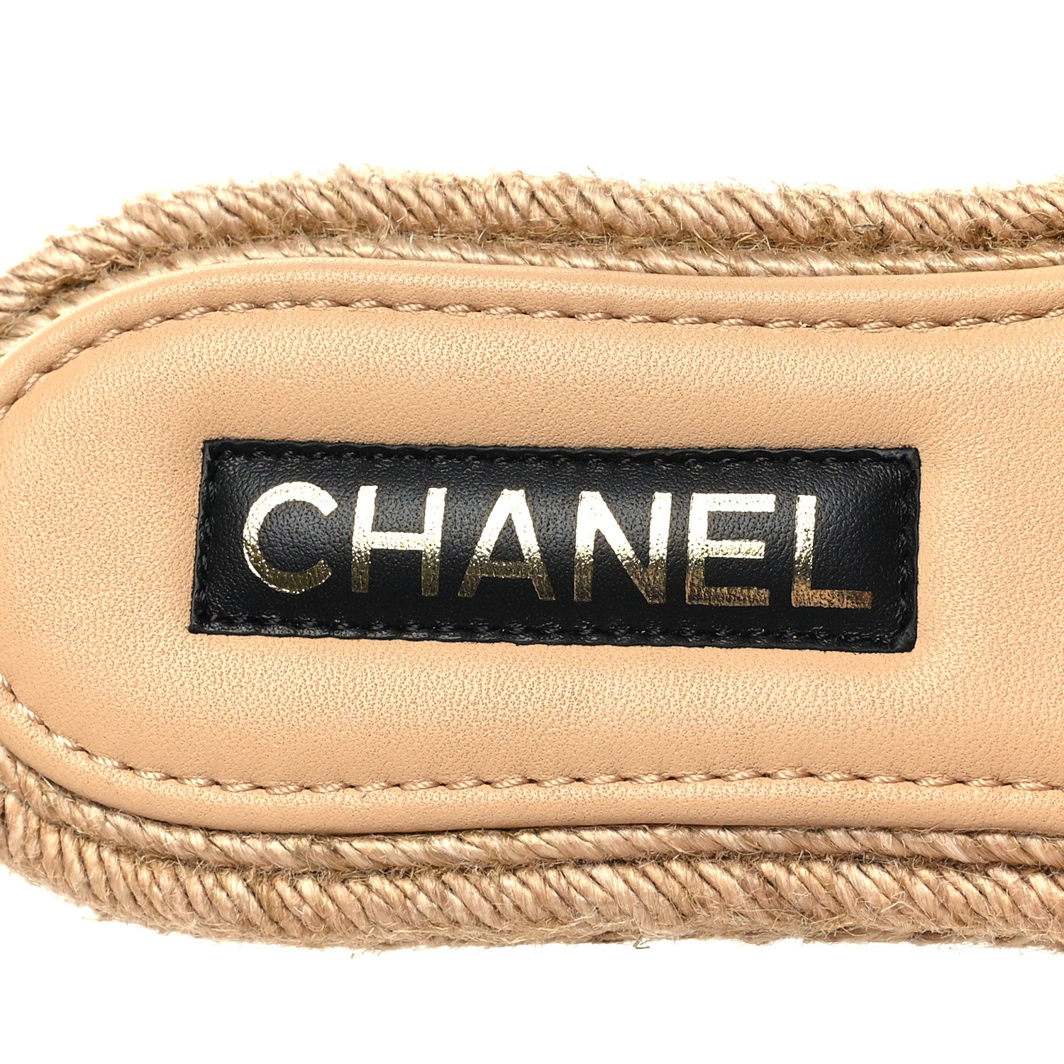 Chanel Lambskin Espadrille Mule Sandals 37 Beige 8 of 8