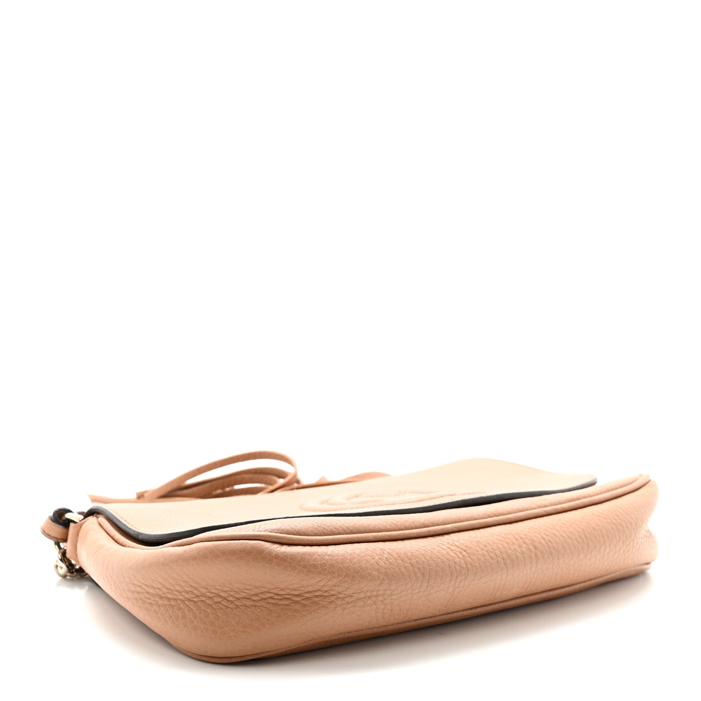 Pebbled Calfskin Medium Soho Flap Crossbody Camelia