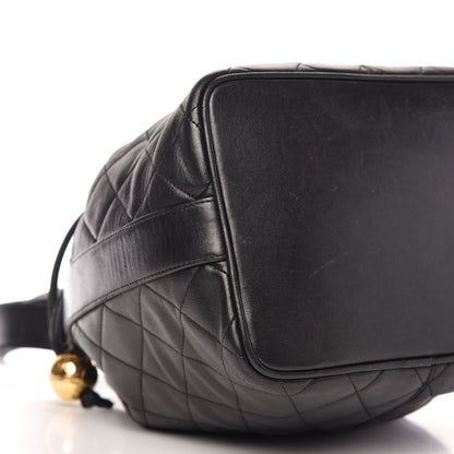 Chanel Lambskin Quilted Drawstring Shoulder Bag Black 6 of 10