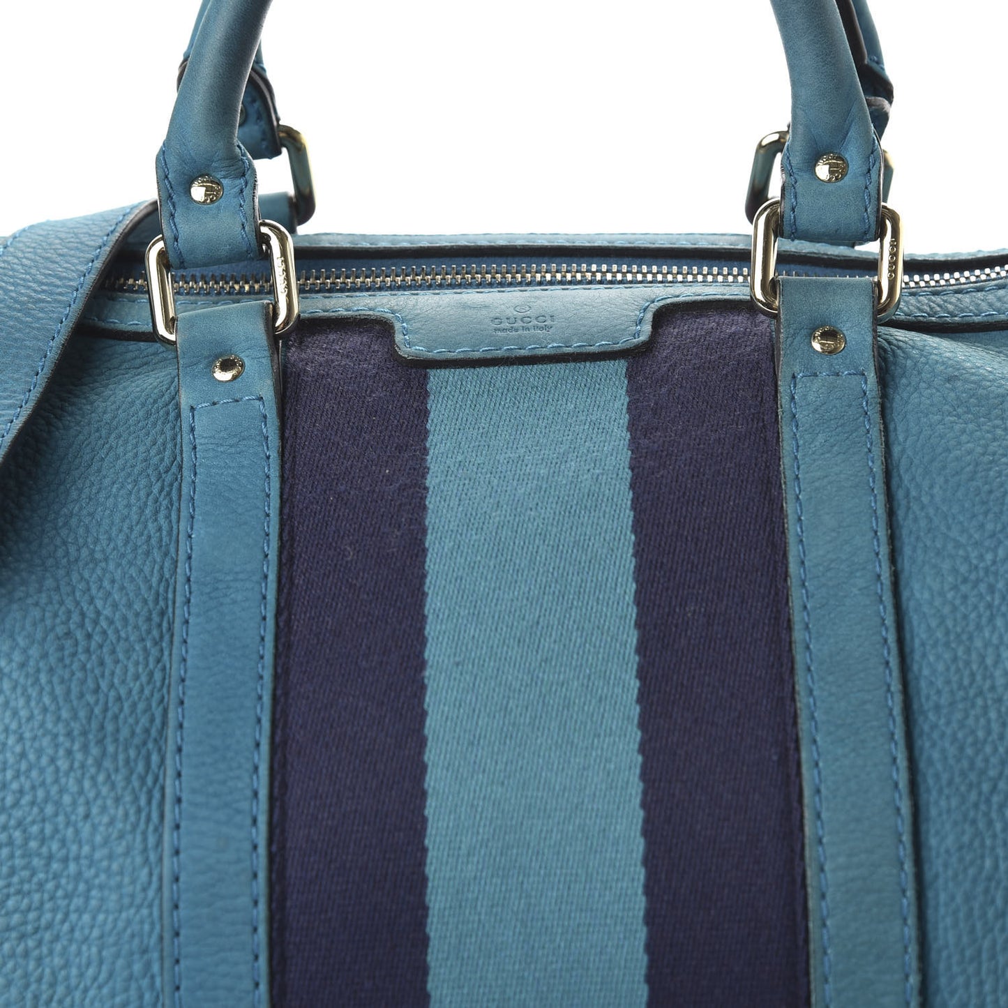 Calfskin Vintage Web Medium Boston Teal