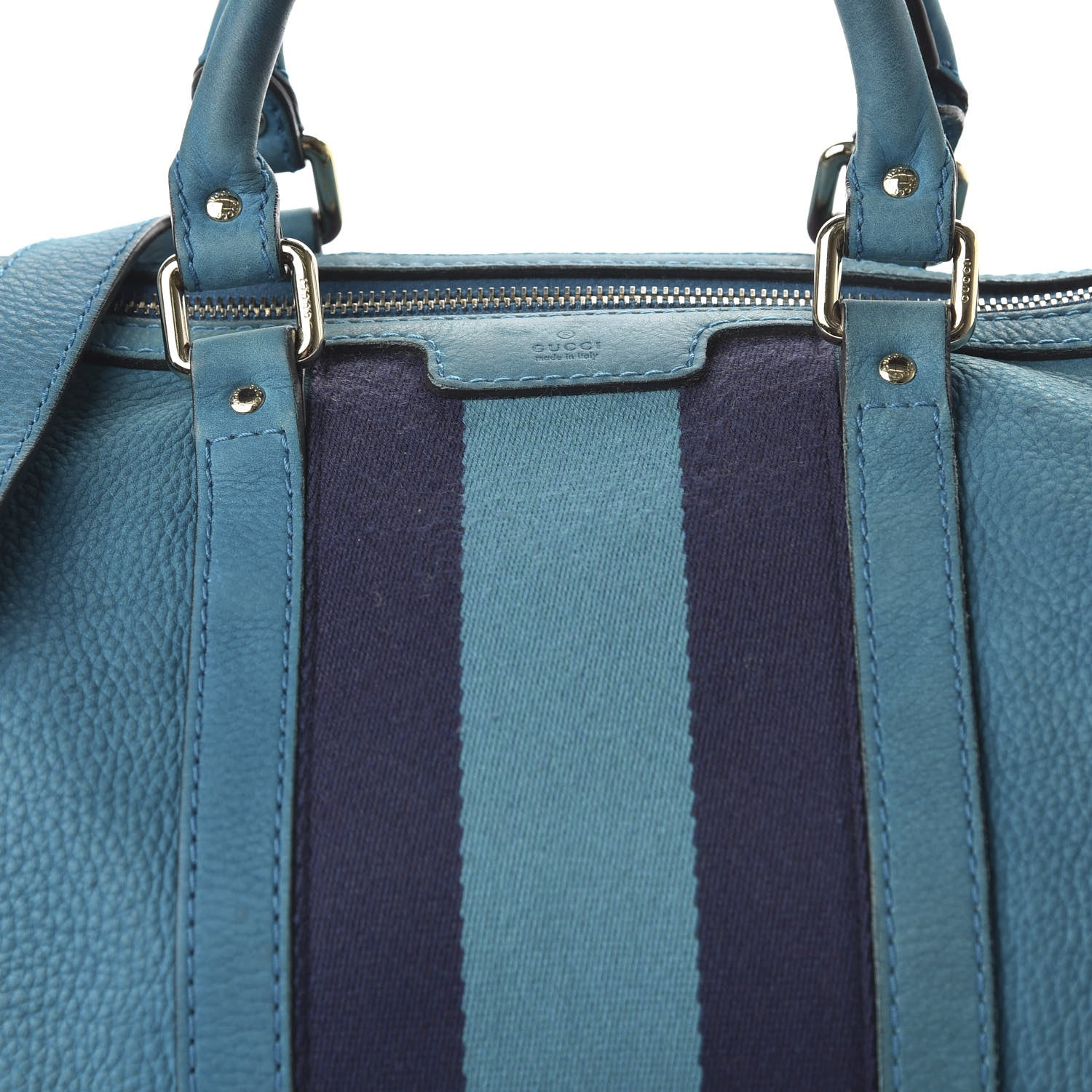 Gucci Calfskin Vintage Web Medium Boston Teal 10 of 11
