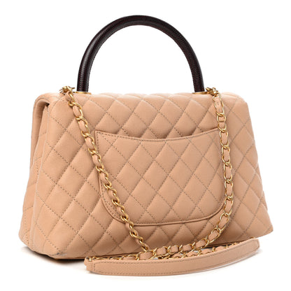 Chanel Caviar Lizard Embossed Quilted Small Coco Handle Flap Beige 2 of 5