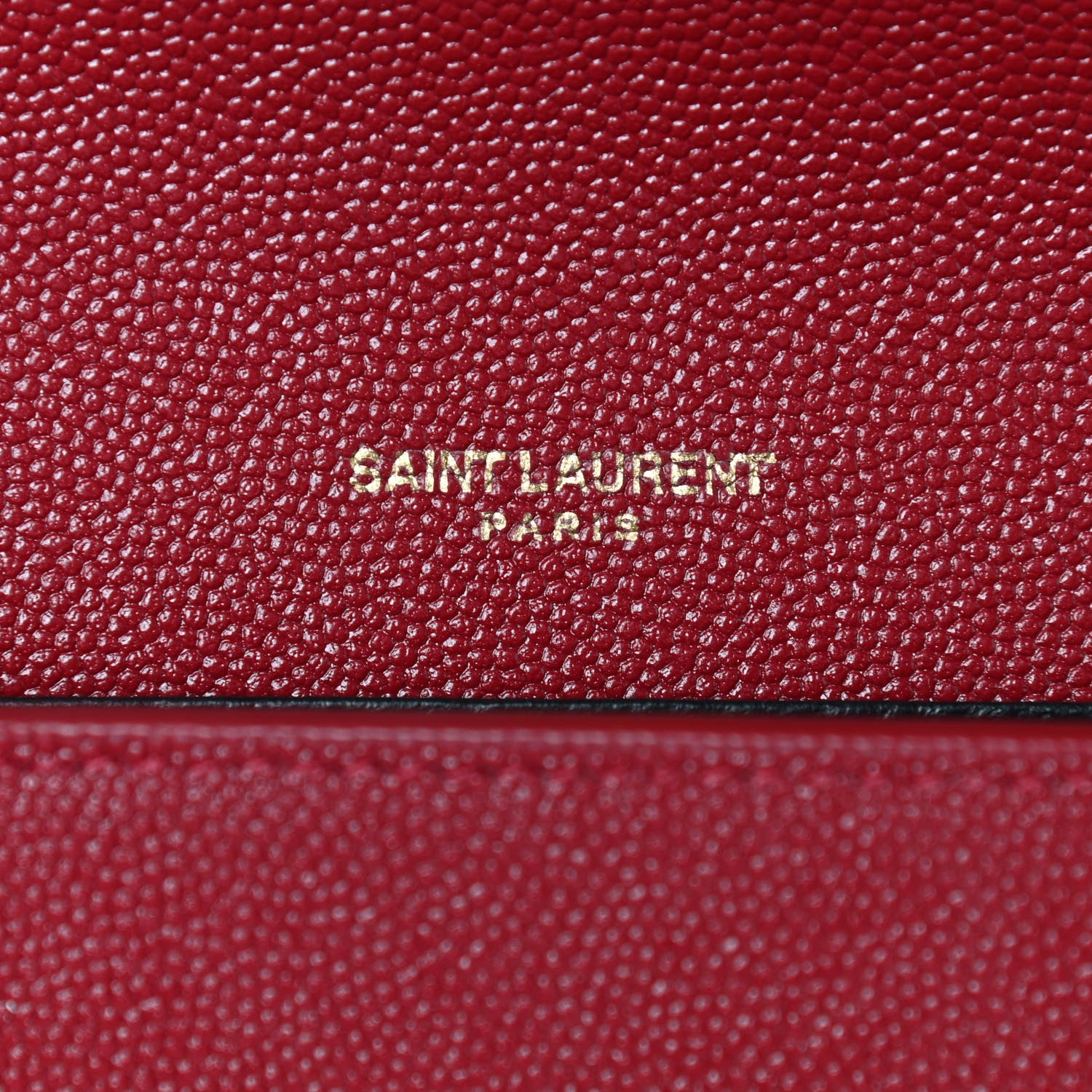 Saint Laurent Grain De Poudre Uptown Chain Wallet Red 9 of 11