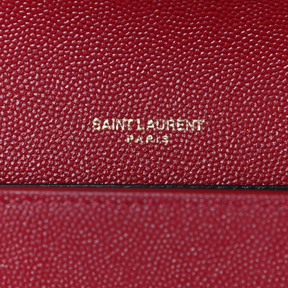 Saint Laurent Grain De Poudre Uptown Chain Wallet Red 9 of 11