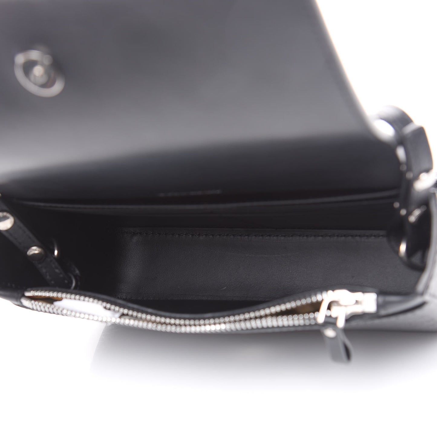 Calfskin Perforated Logo Hampshire Crossbody Black