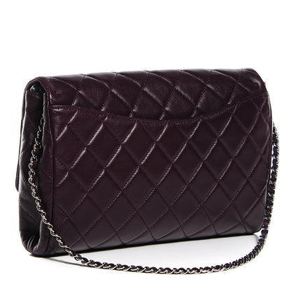 Chanel Lambskin Quilted Clutch With Chain Flap Purple 3 of 7