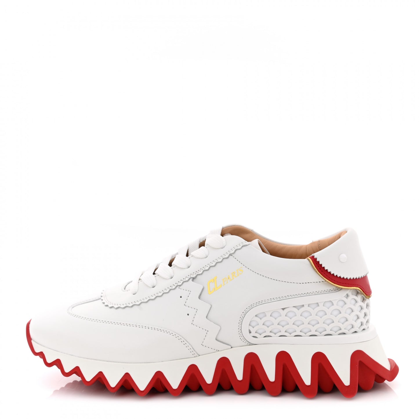 Calfskin Neoprene Womens Loubishark Sneakers 40 White