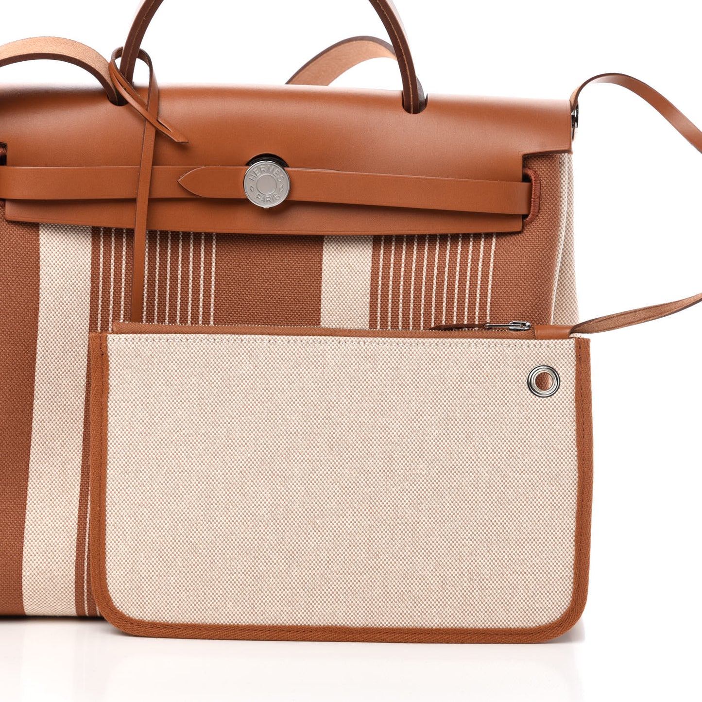 Vache Hunter Toile H Vibration Herbag Zip Retourne 31 PM Fauve Ecru Beige