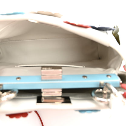 Fendi Nappa Flowerland Mini Peekaboo Iconic Satchel White Ice Multicolor 6 of 14