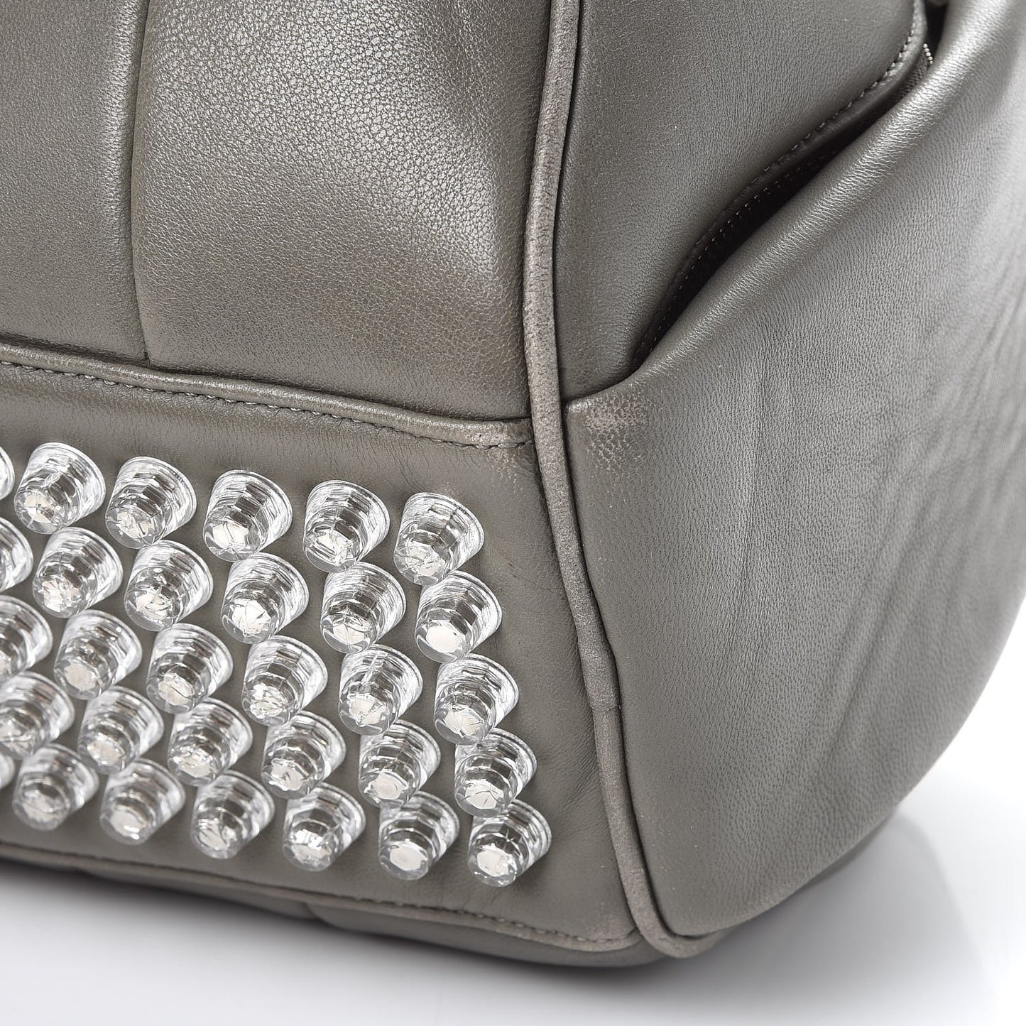 Lambskin Rocco Gray Silver Clear Hardware