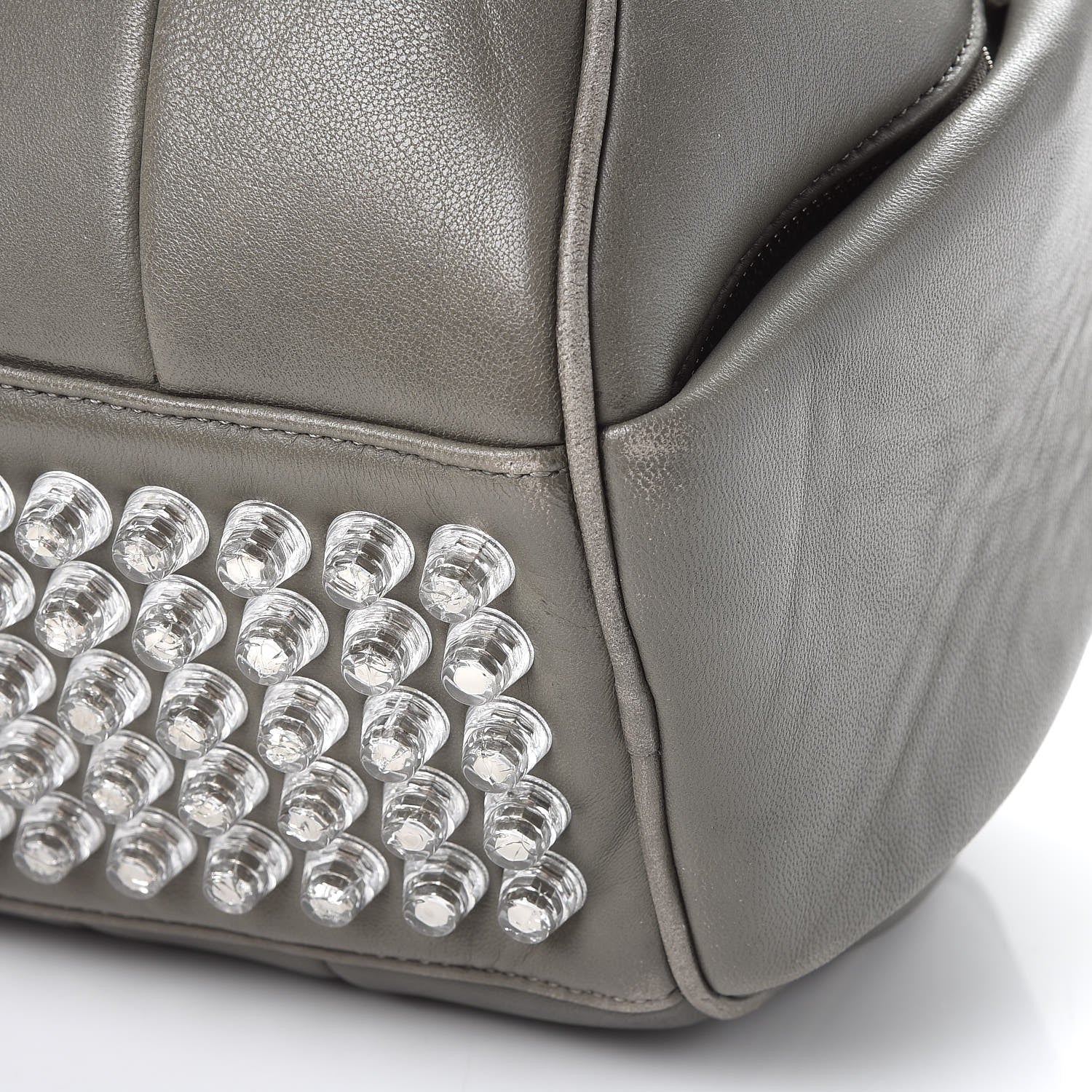 Alexander Wang Lambskin Rocco Gray Silver Clear Hardware 12 of 15