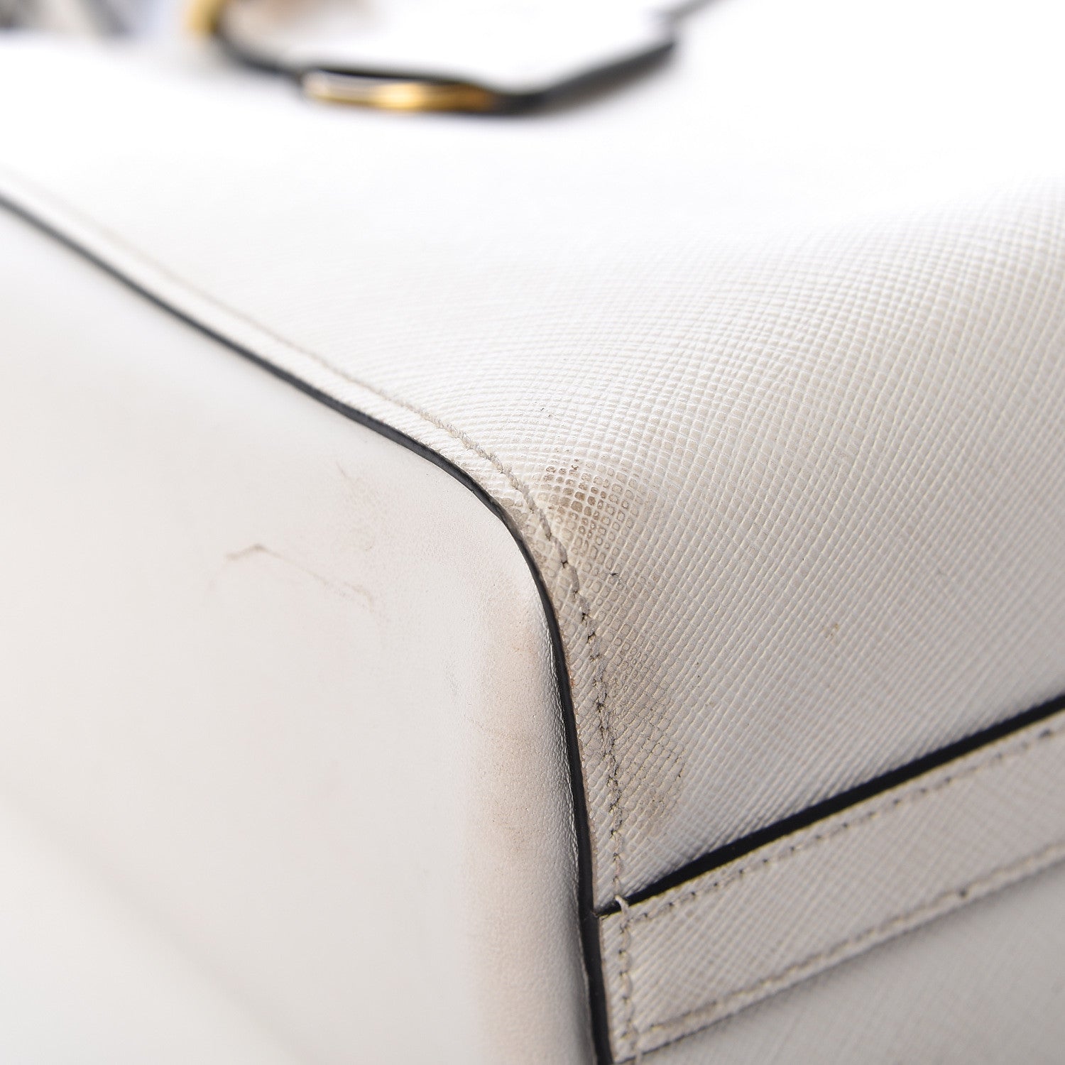 Prada Saffiano Soft Calfskin Zippered Tote White 14 of 21