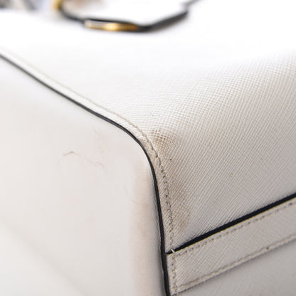 Prada Saffiano Soft Calfskin Zippered Tote White 14 of 21