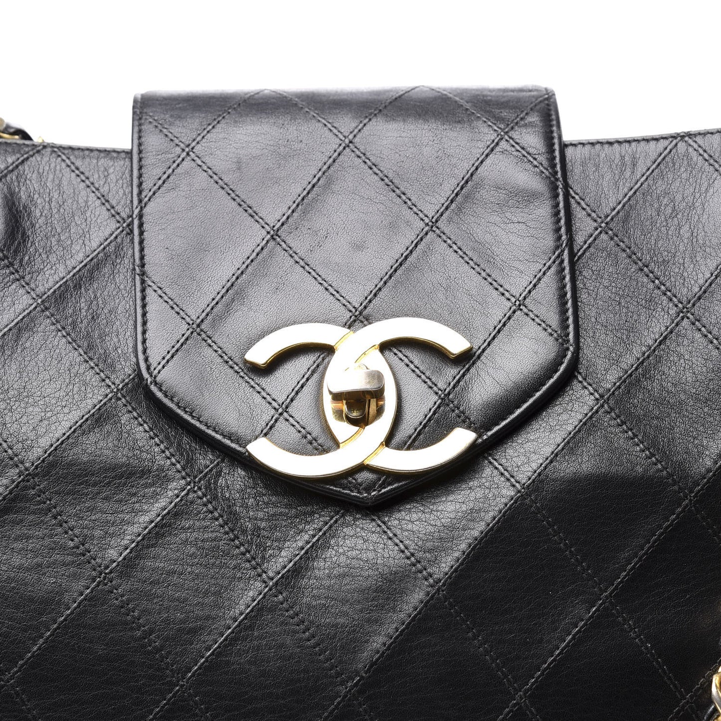 Calfskin Stitched XL Weekender Black