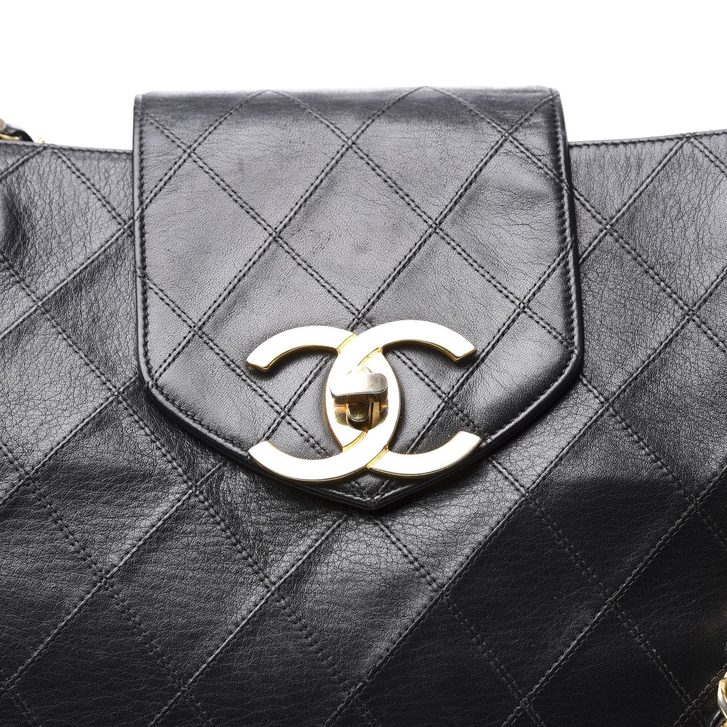 Chanel Calfskin Stitched XL Weekender Black 13 of 14