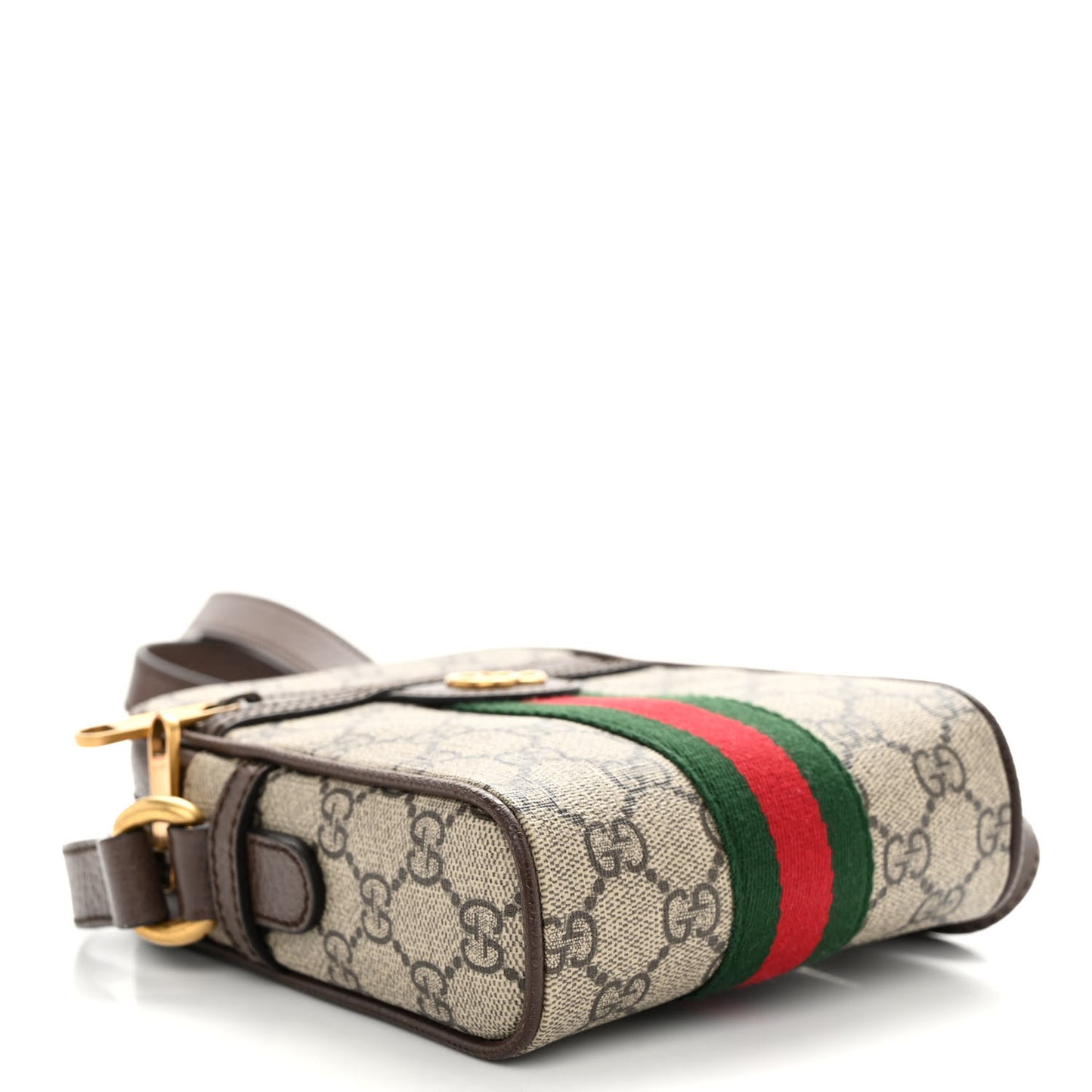 GG Supreme Monogram Web Mini Ophidia Messenger Brown