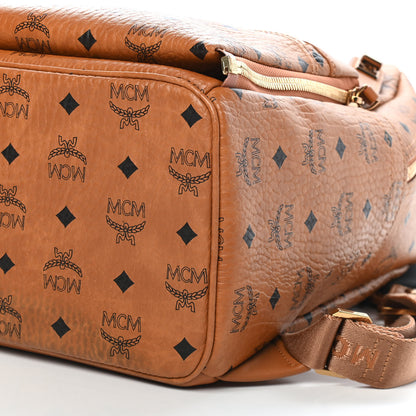 MCM Visetos Studded Medium Dual Stark Backpack Cognac 8 of 9