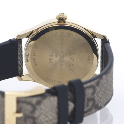 Gucci Stainless Steel Canvas 38mm G-Timeless GG Supreme Bosco Quartz Watch Brown 4 of 5