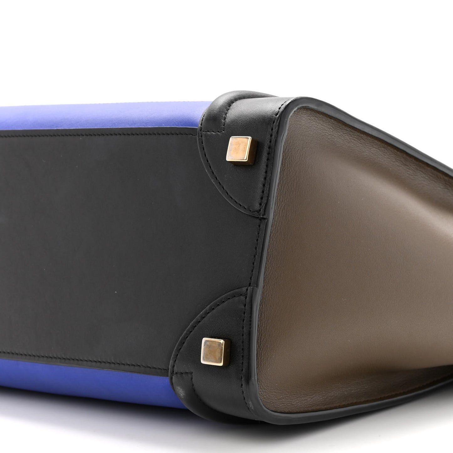 Drummed Calfskin Micro Tri-Color Luggage Indigo