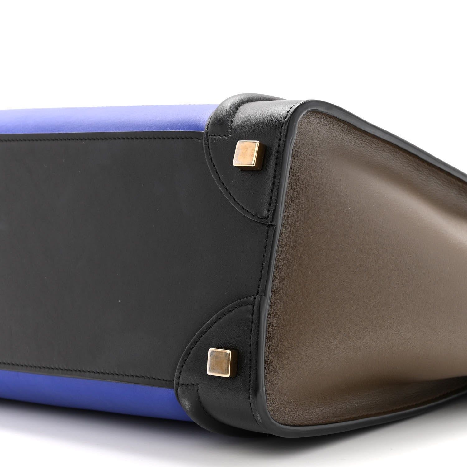 Celine Drummed Calfskin Micro Tri-Color Luggage Indigo 7 of 10