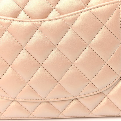 Chanel Iridescent Calfskin Quilted Medium Double Flap Beige 13 of 14