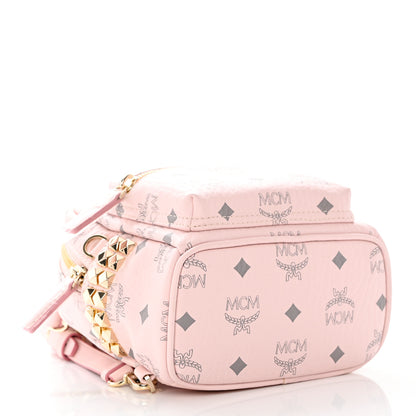 MCM Visetos Side Stud X-Mini Stark Bebe Boo Backpack Soft Pink 4 of 9