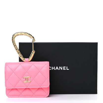 Chanel Lambskin Quilted CC Hook Card Holder Pink 11 of 11