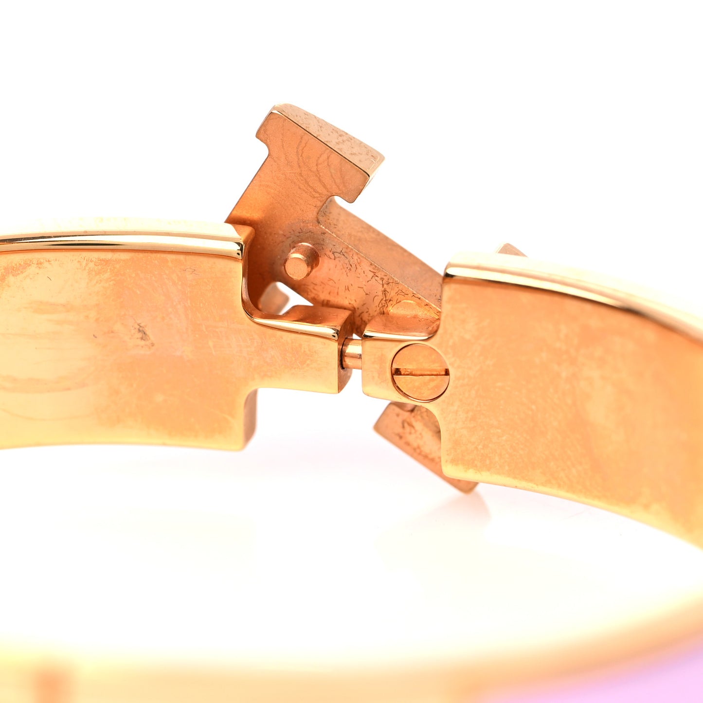Enamel Narrow Clic Clac H Bracelet PM Sugar Pink