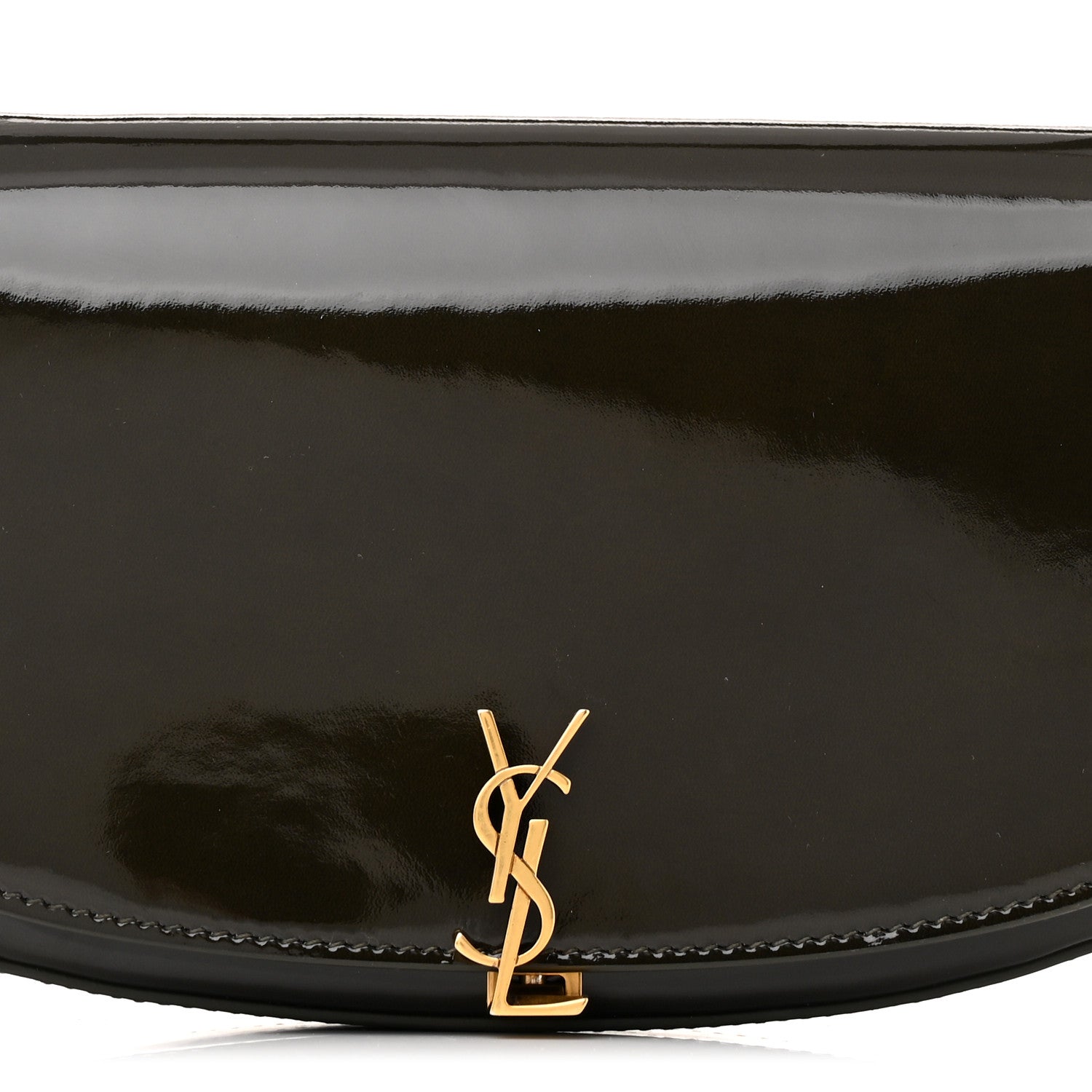 Saint Laurent Patent Calfskin Mini Voltaire Shoulder Bag Dark Vineyard Green 8 of 11