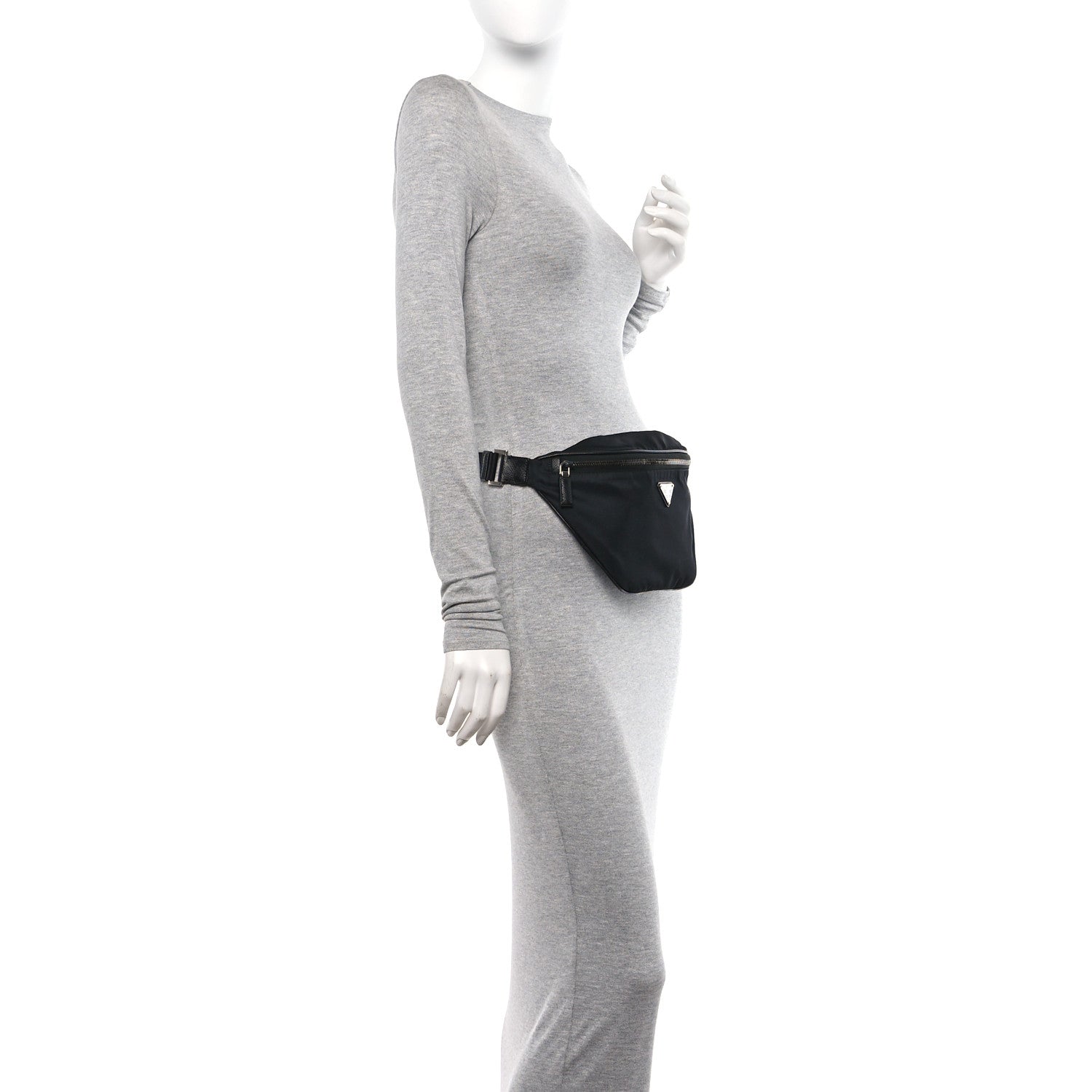 Prada Re-Nylon Saffiano Belt Bag Black 2 of 9
