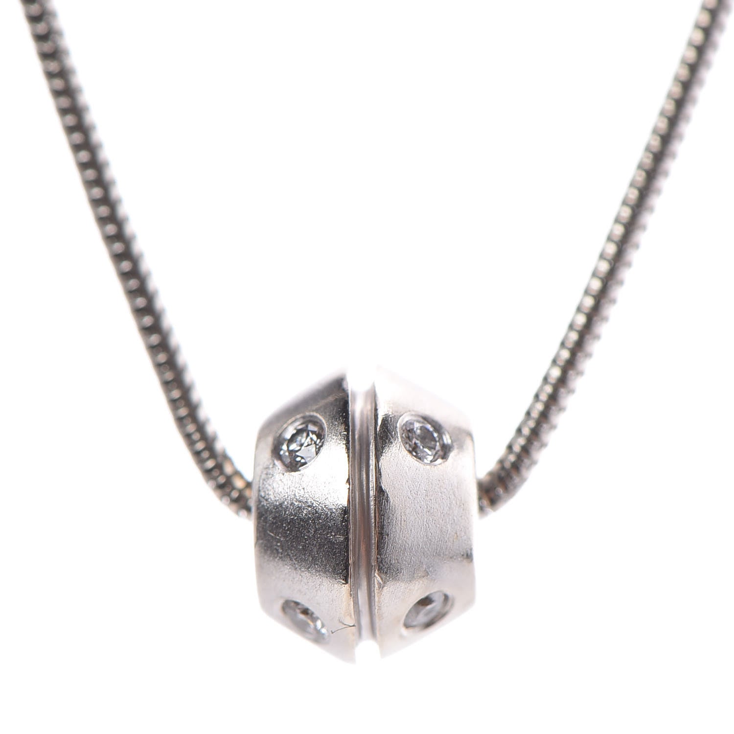 Tiffany 18K White Gold Diamond Streamerica Barrel Necklace 4 of 7