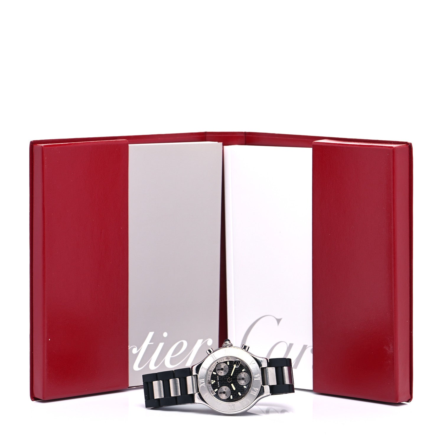 Cartier Stainless Steel Rubber 38mm Must 21 Chronoscaph Quartz Watch Black 5 of 5