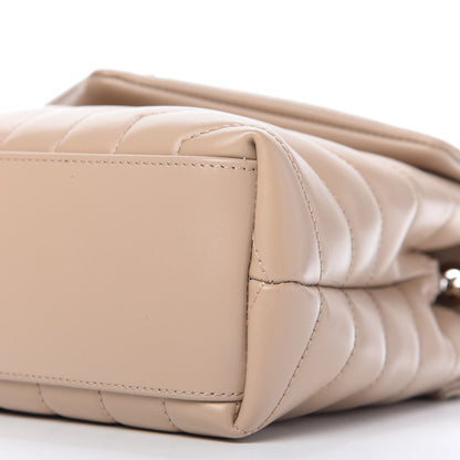 Saint Laurent Calfskin Y Quilted Monogram Small Loulou Chain Satchel Dark Beige 7 of 10