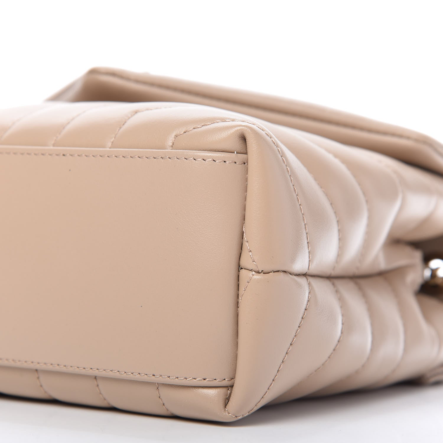Saint Laurent Calfskin Y Quilted Monogram Small Loulou Chain Satchel Dark Beige 7 of 10