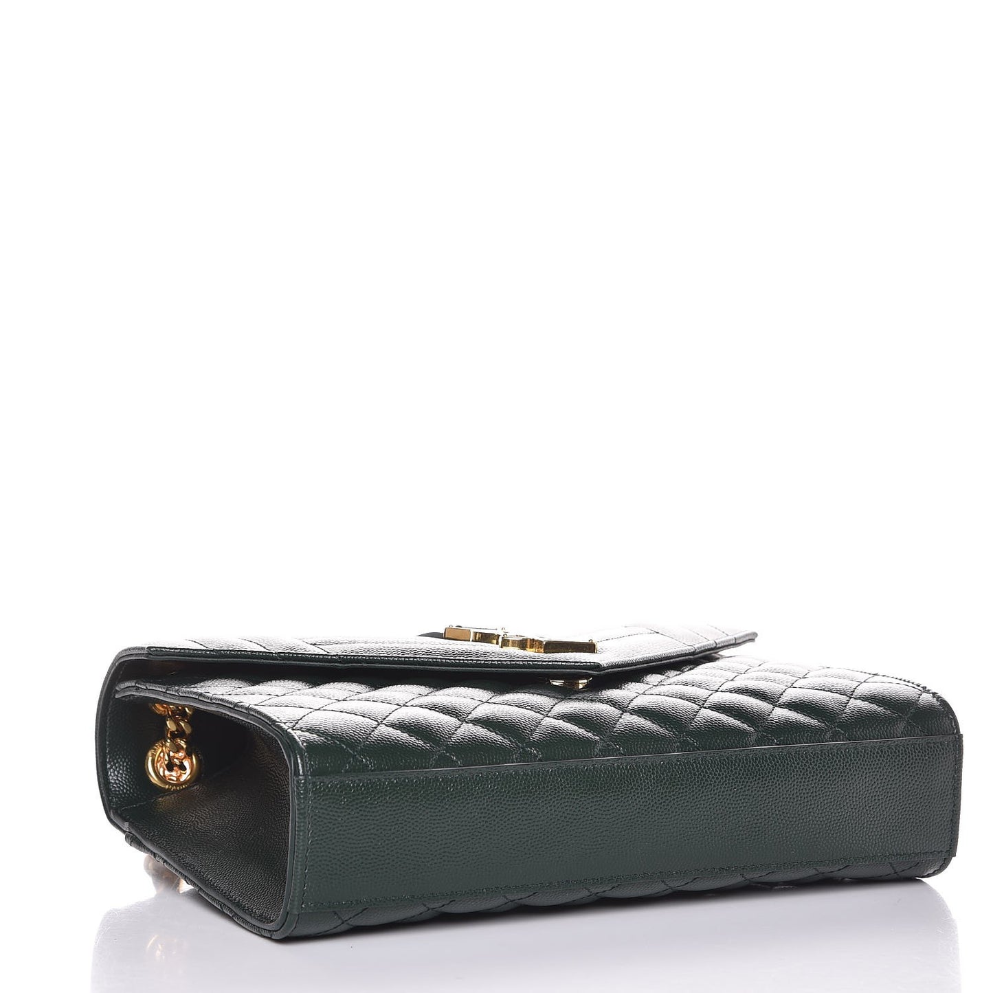 Grain De Poudre Textured Mixed Matelasse Medium Triquilt Monogram Satchel Vert Fonce