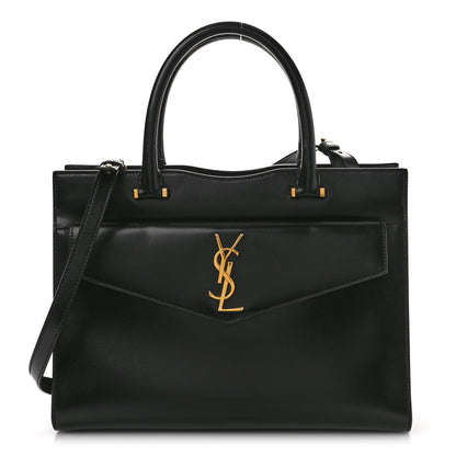 Saint Laurent Shiny Calfskin Medium Uptown Tote Black 1 of 10
