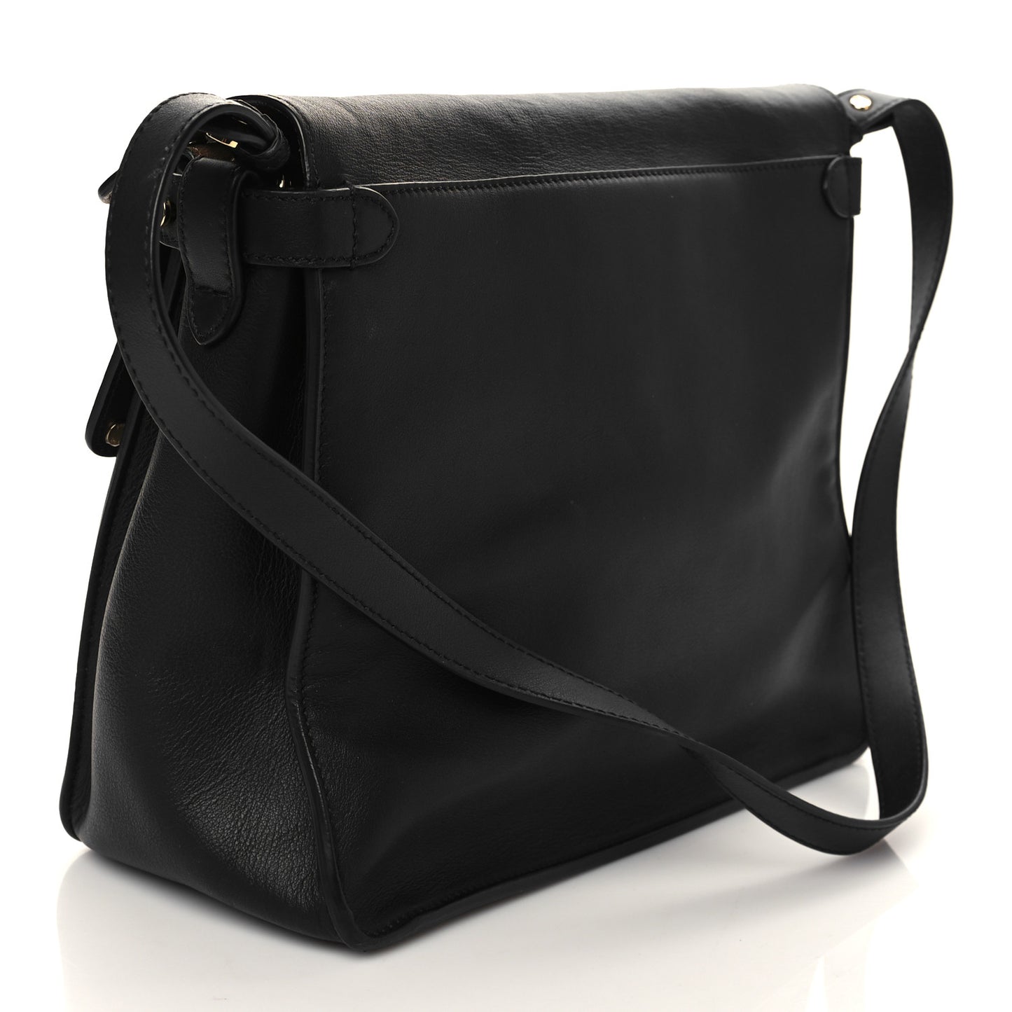 Vitello Grace Suede Large Flip Tote Black Marrone