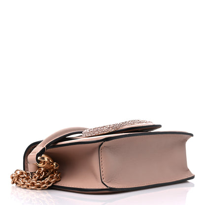Valentino Garavani Calfskin Crystal Vlogo Small Loco Shoulder Bag Rose Cannelle 4 of 10