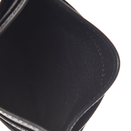 Saint Laurent Grain De Poudre Matelasse Chevron Monogram Credit Card Case Black 5 of 12
