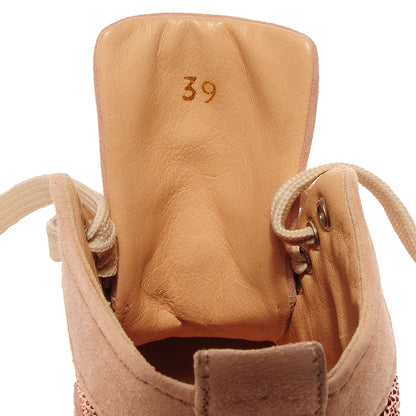 Christian Louboutin Suede Strass Embellished Louis Flat 39 Rose Antique 10 of 10
