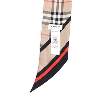 Burberry Silk Montage Print Skinny Scarf Archive Beige 3 of 3