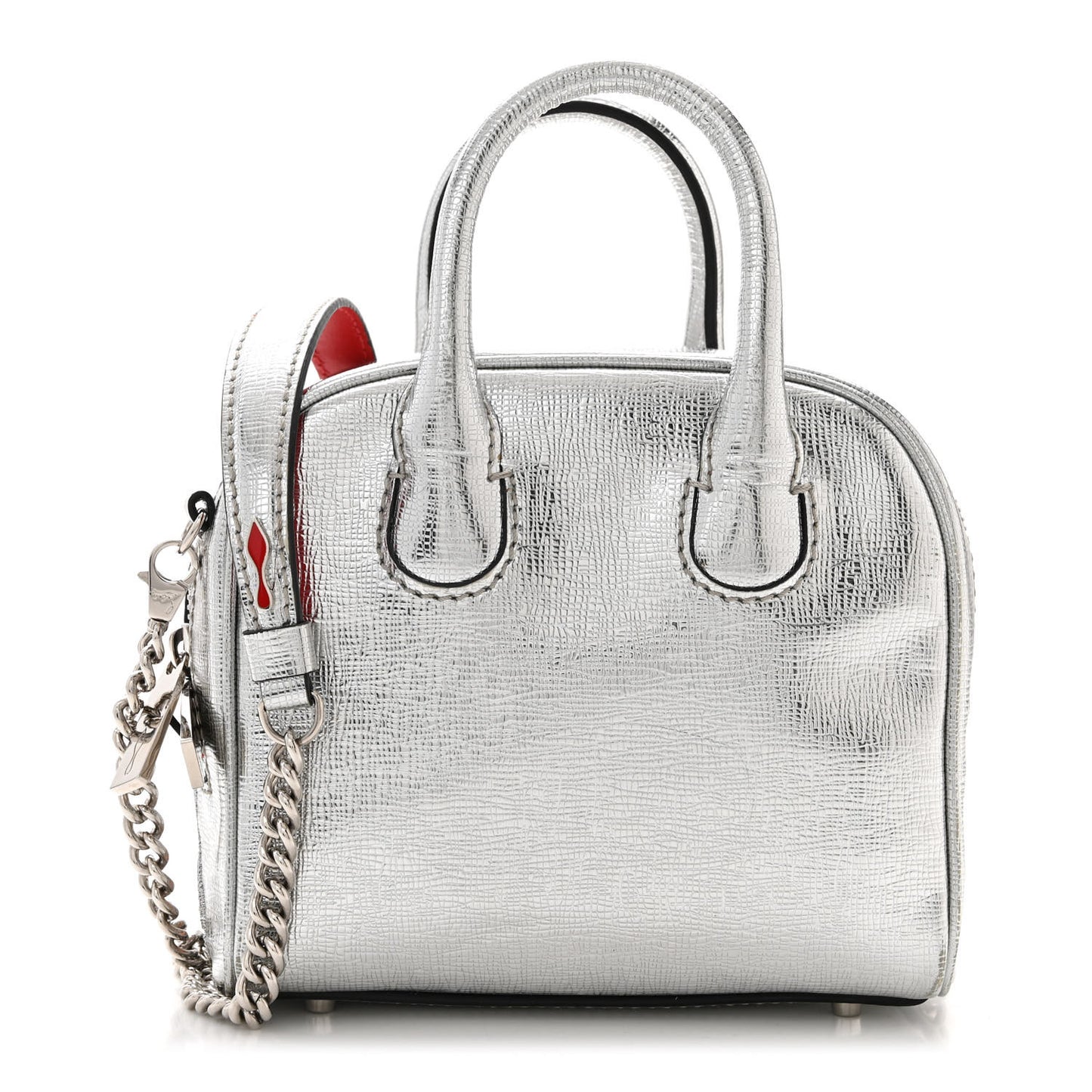 Calfskin Paris Nano Collage Marie Jane Tote Silver