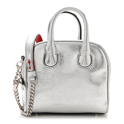 Christian Louboutin Calfskin Paris Nano Collage Marie Jane Tote Silver 1 of 10