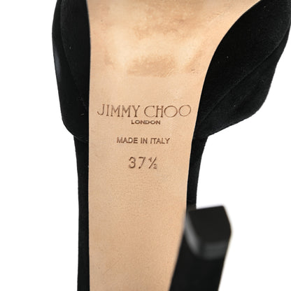 Jimmy Choo Suede Max 150 Sandals 37.5 Black 6 of 8