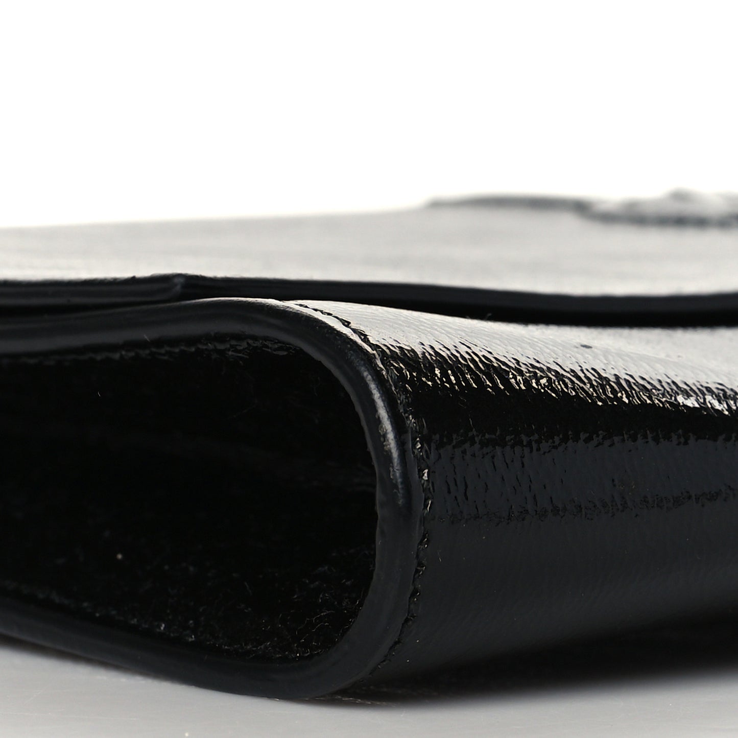 Textured Patent Monogram Large Belle De Jour Clutch Black