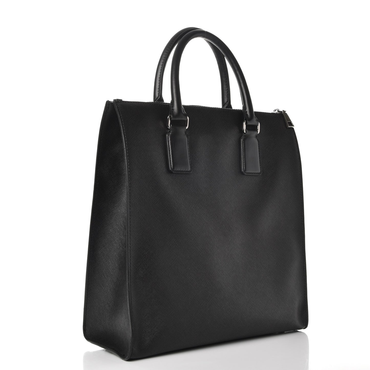 Grained Calfskin Palazzo Medusa Shopping Tote Black