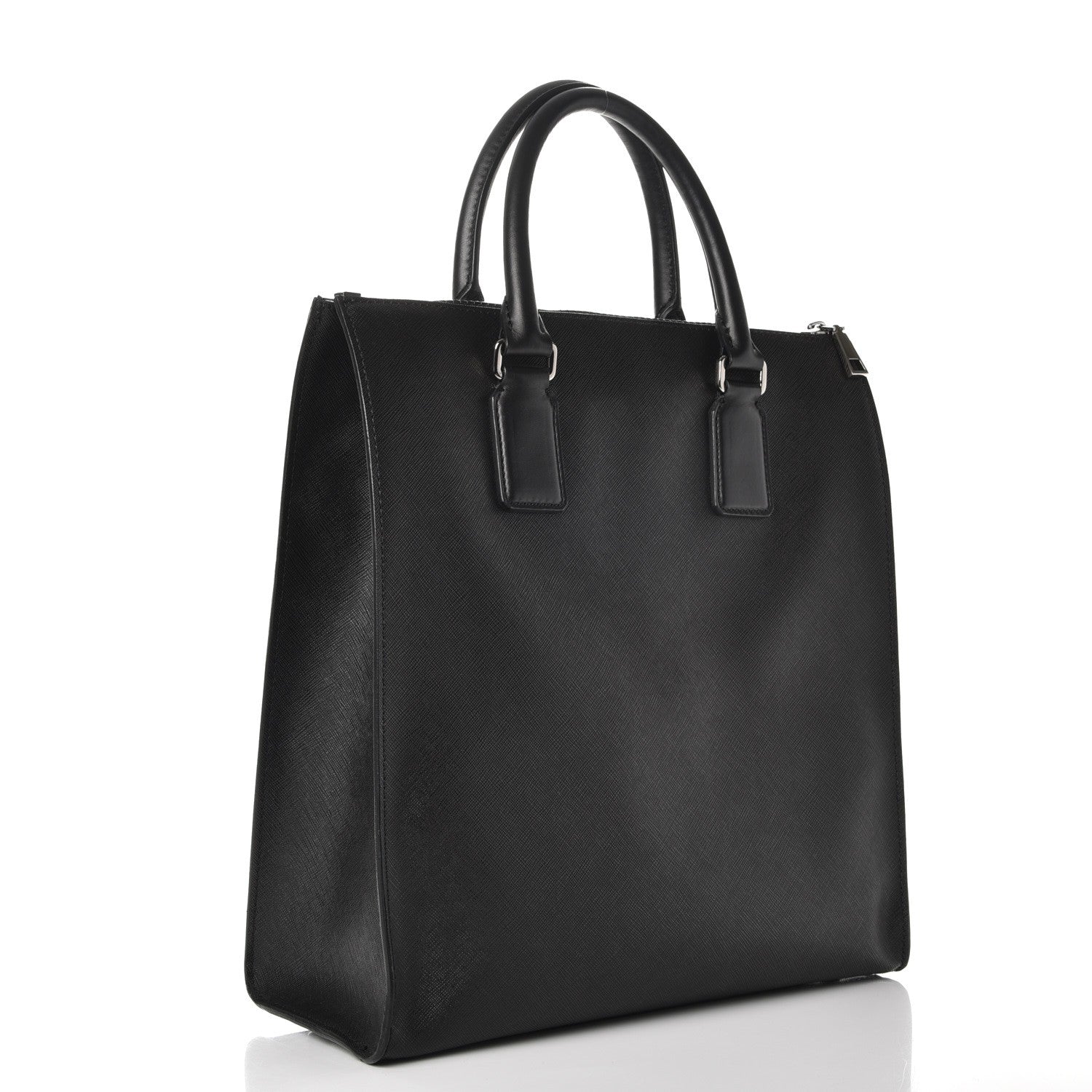 Versace Grained Calfskin Palazzo Medusa Shopping Tote Black 3 of 8