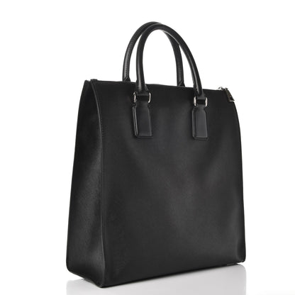 Versace Grained Calfskin Palazzo Medusa Shopping Tote Black 3 of 8