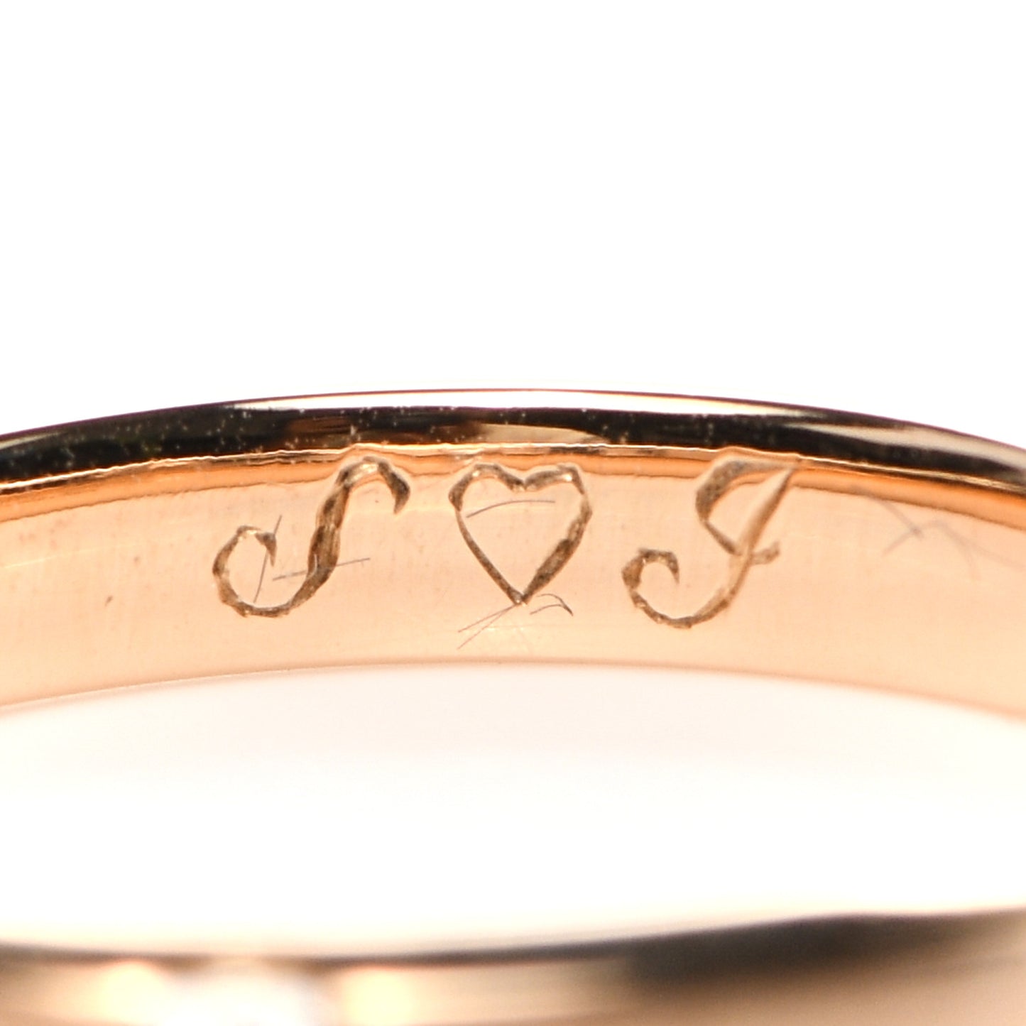18K Rose Gold Diamond Essential Band Satin Baguette Ring 53 6.25