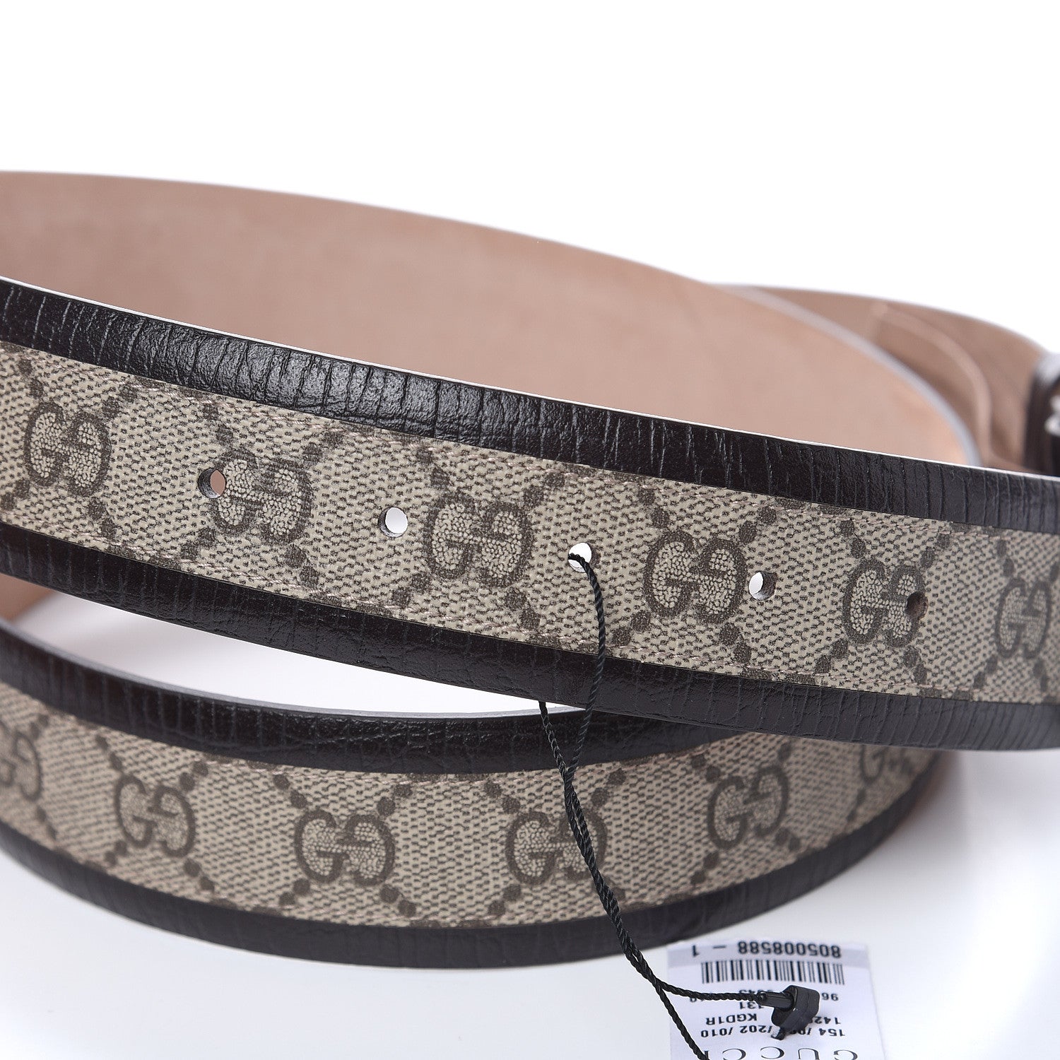 Gucci GG Supreme Monogram Niagara Lux Calfskin Interlocking G 40mm Belt 110 44 Beige Ebony Cocoa 5 of 6